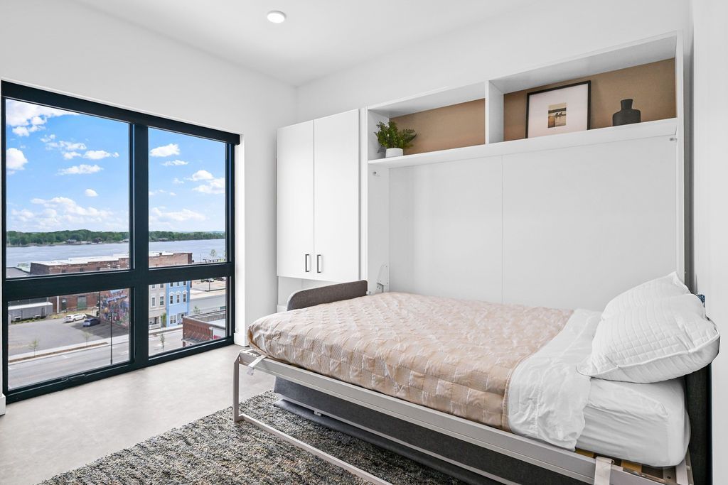 Studio apartment with muphy bed for small space living