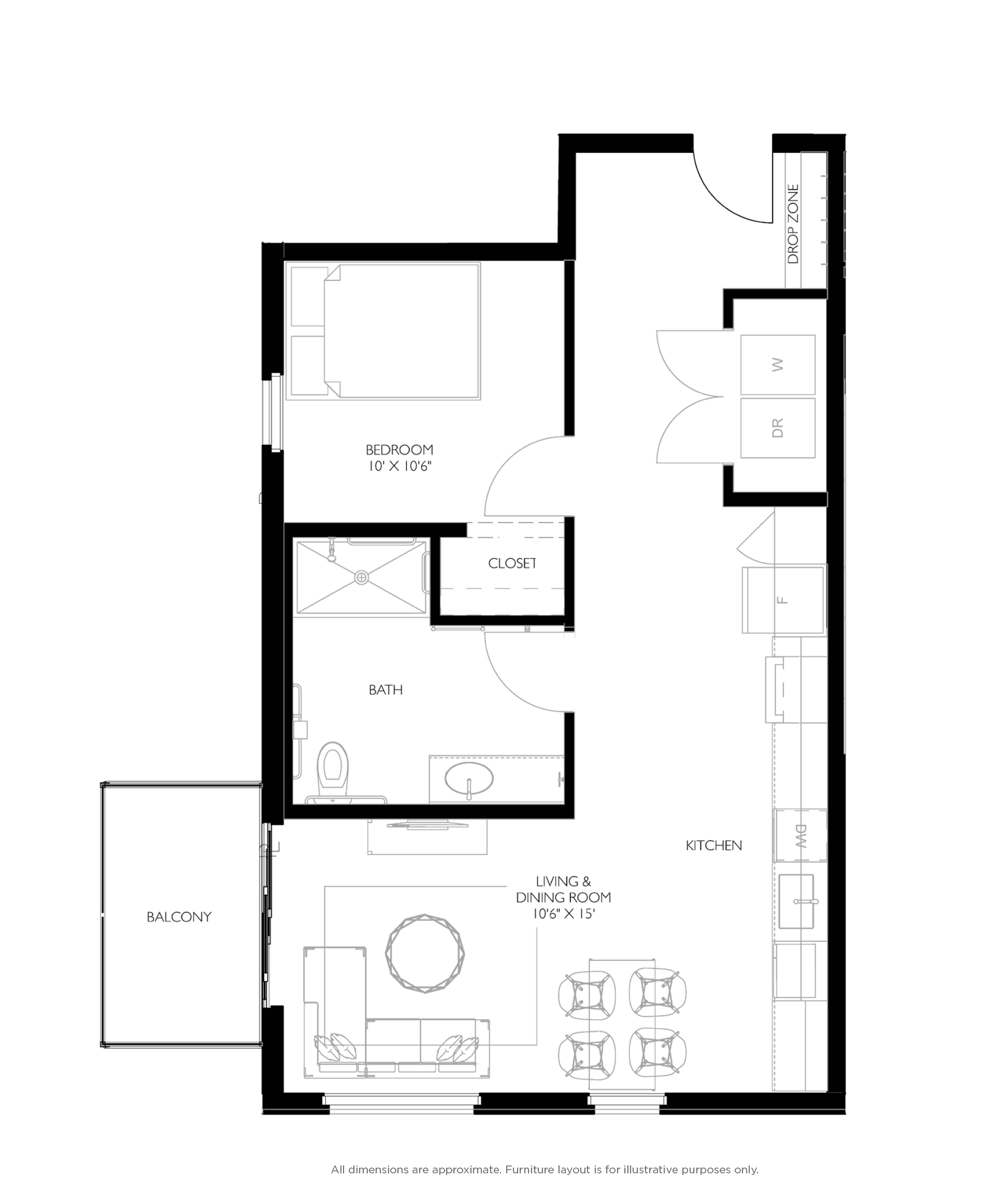 Modern studio apartment Burlington