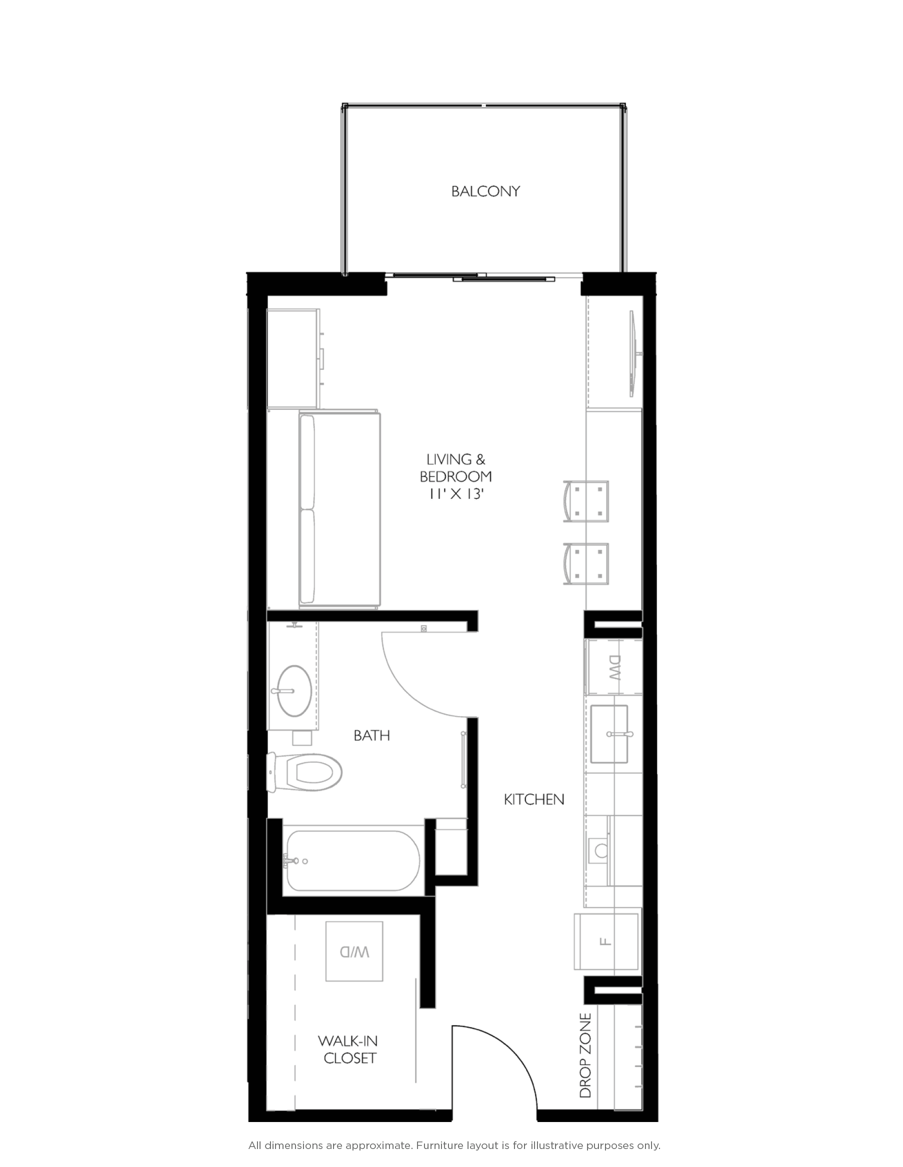 Modern studio apartment Burlington