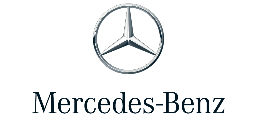 The mercedes benz logo is shown on a white background.