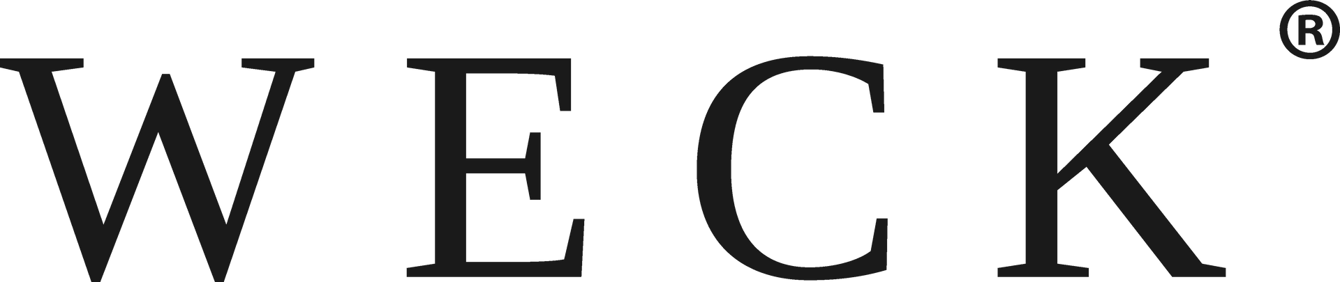 A black and white logo for a company called weck