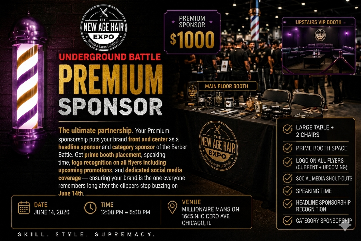June 14 - Underground Barber Culture: Premium Sponsorship