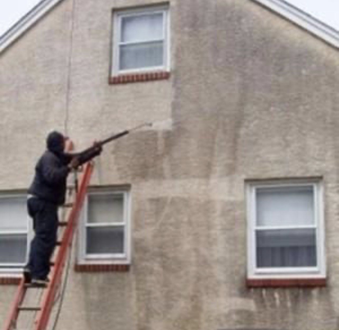wrong way to clean stucco