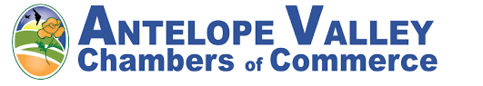 Antelope Valley Chambers of Commerce logo with a flower in a circle.