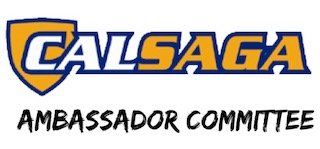 CalSAGA Ambassador Committee logo with gold and blue shield.
