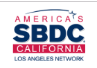 America's SBDC California Los Angeles Network logo, with dark blue text on white and red backgrounds, and a star.