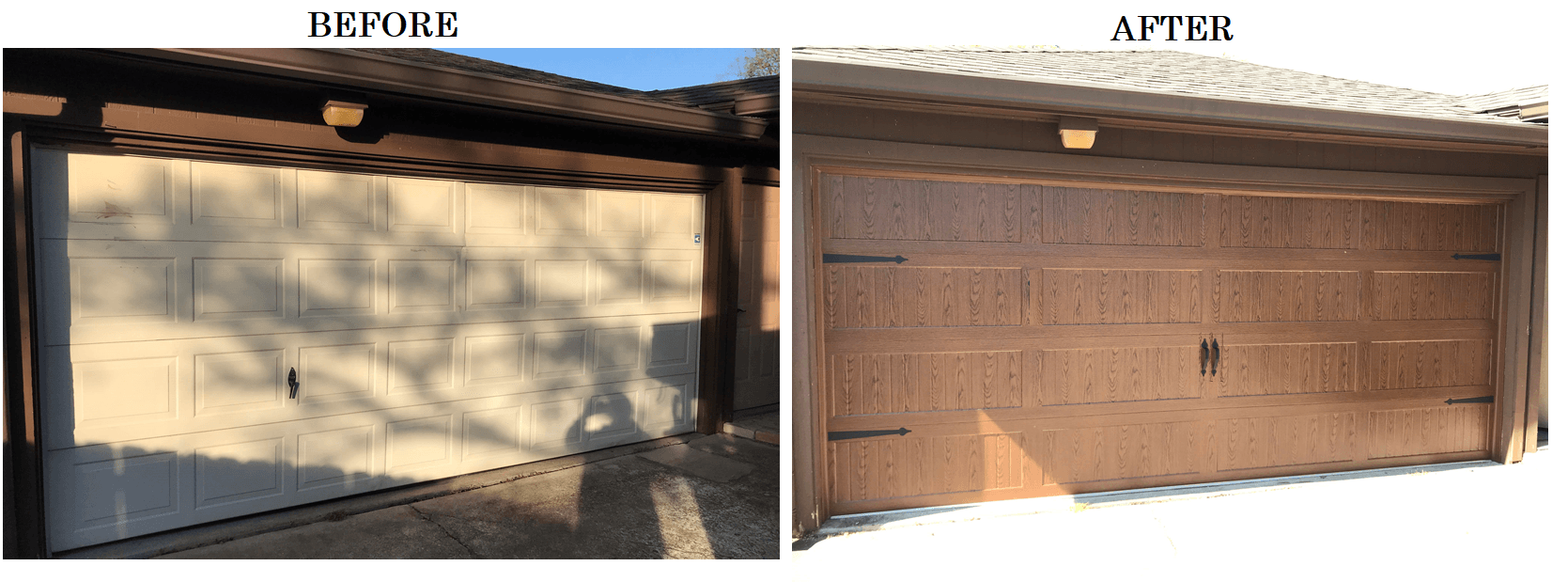 Before & After - Garage Door Replacement - College Station, TX