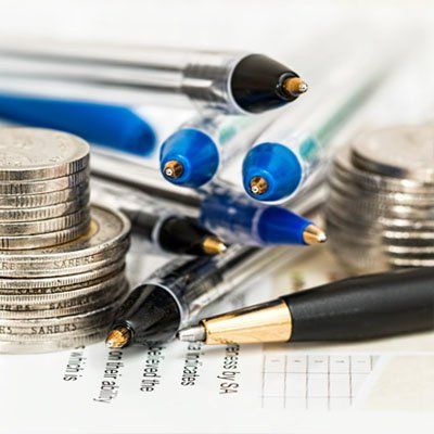 pens and coins for your taxes