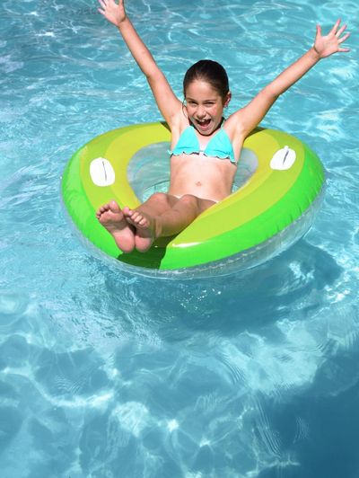 A girl able to swim in Christchurch after our pool cleaning services