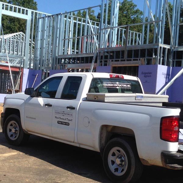 Company Car at Construction Site — Kings Mountain, NC — Coleman Contractors Inc