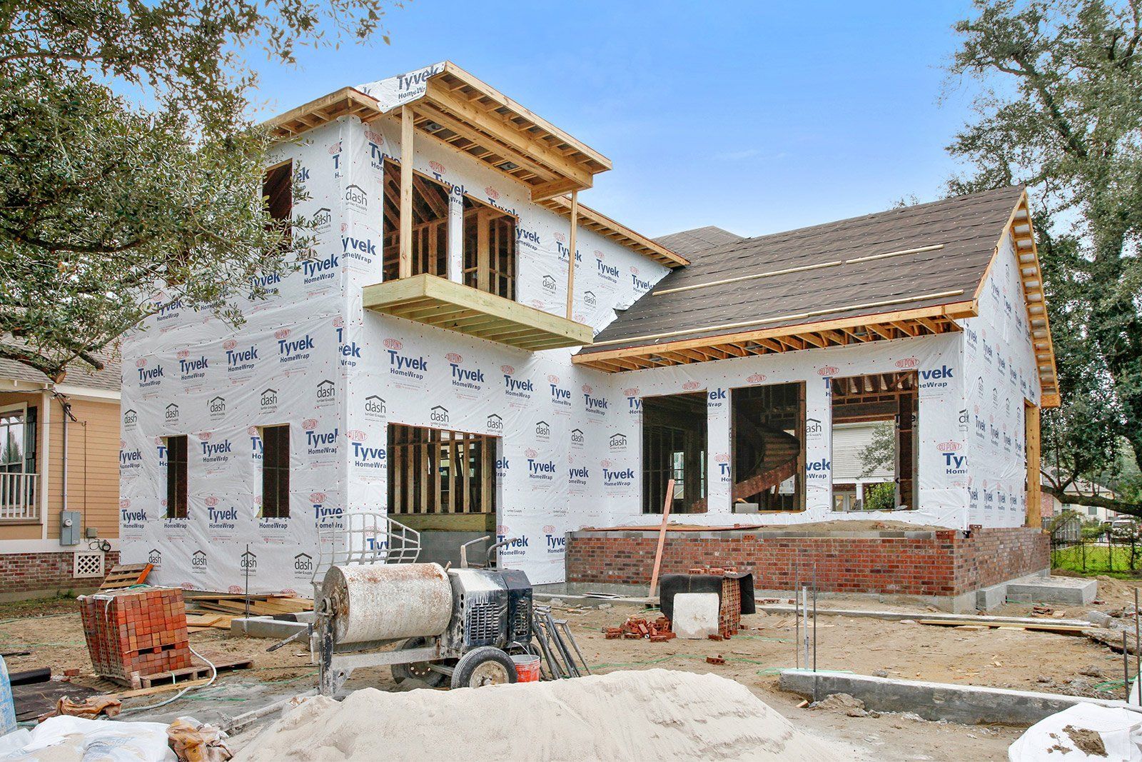 Exterior of a home being built
