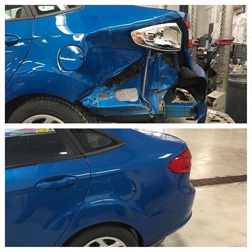 Auto Repair — Damaged blue car in Camp Hill, PA