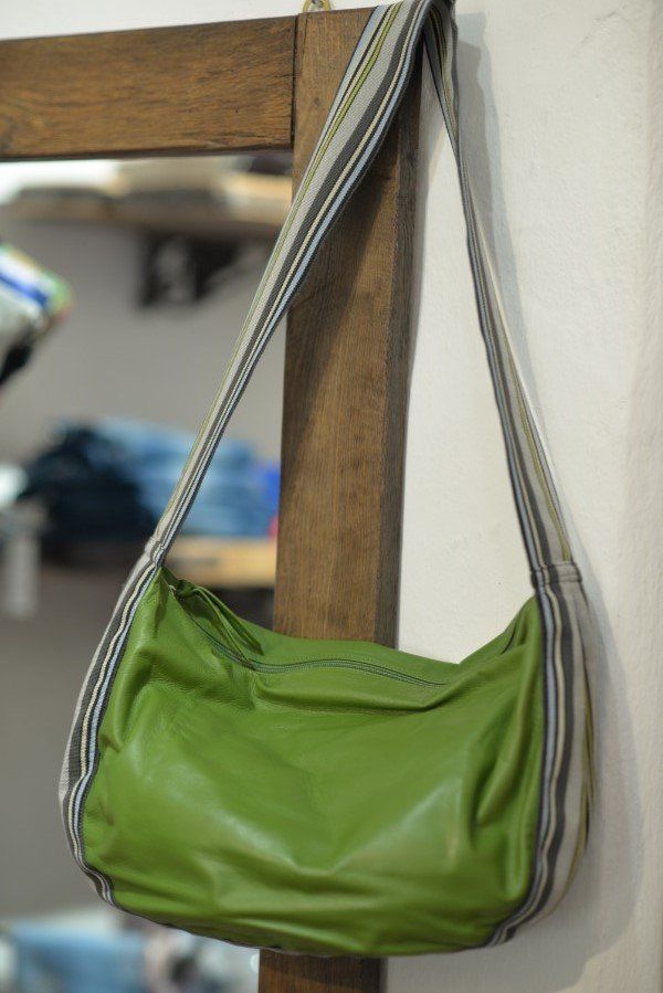 borsa in pelle verde