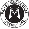 Black and white circular logo for Valley Mechanical Services Inc. featuring a stylized 
