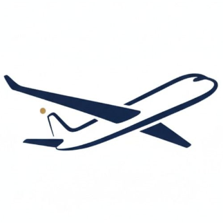 Avión azul oscuro en vuelo, sobre fondo blanco.