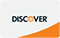 A close up of a discover logo on a white background.