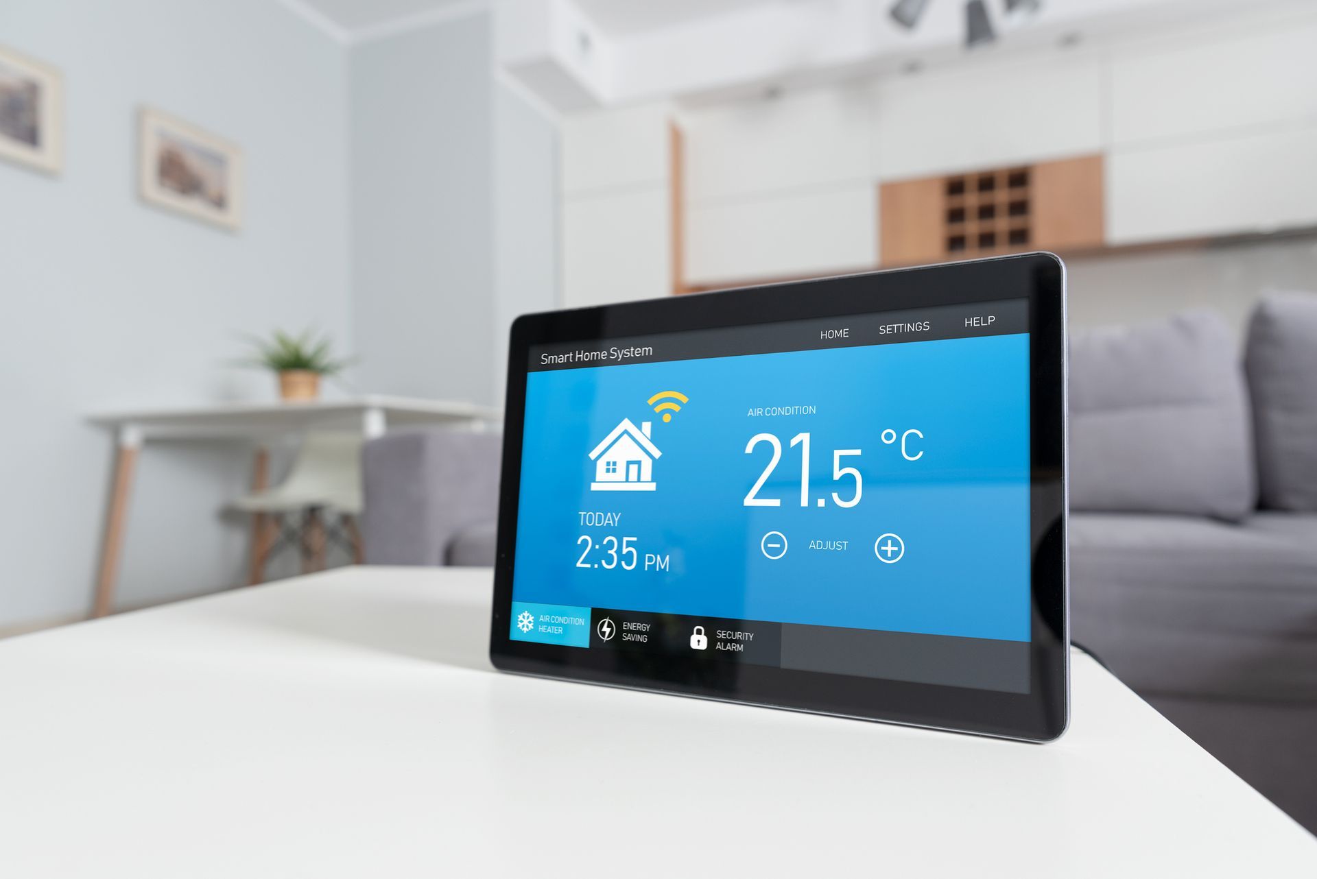 A smart thermostat for eco-friendly home cooling and energy savings in spring Southern California.