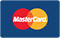 A close up of a mastercard logo on a blue background.