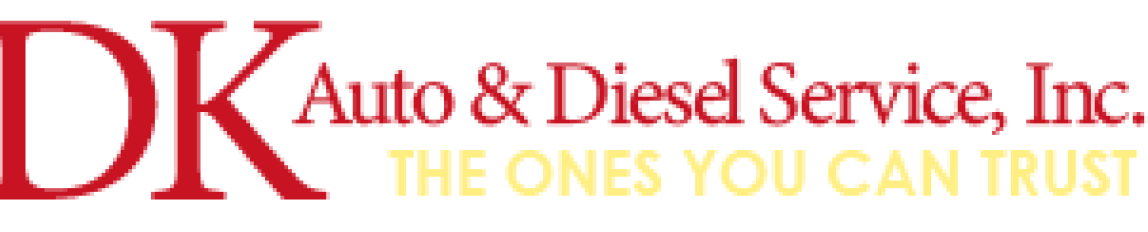 Logo for DK Auto & Diesel Service, Inc. with red