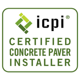 A logo for a certified concrete paver installer