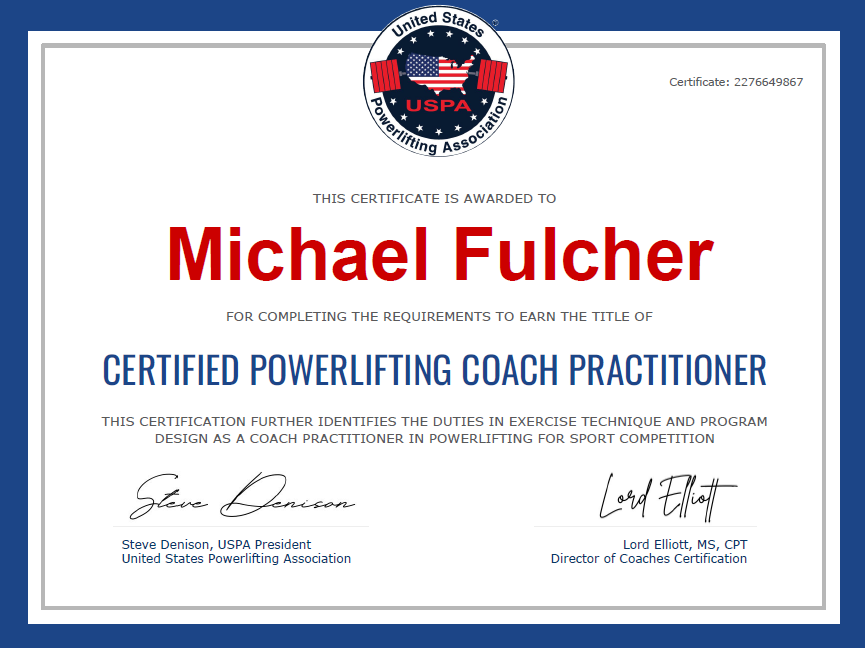 Michael J Fulcher powerlifter