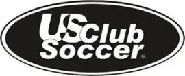 US Club Soccer logo within a black oval; white text.