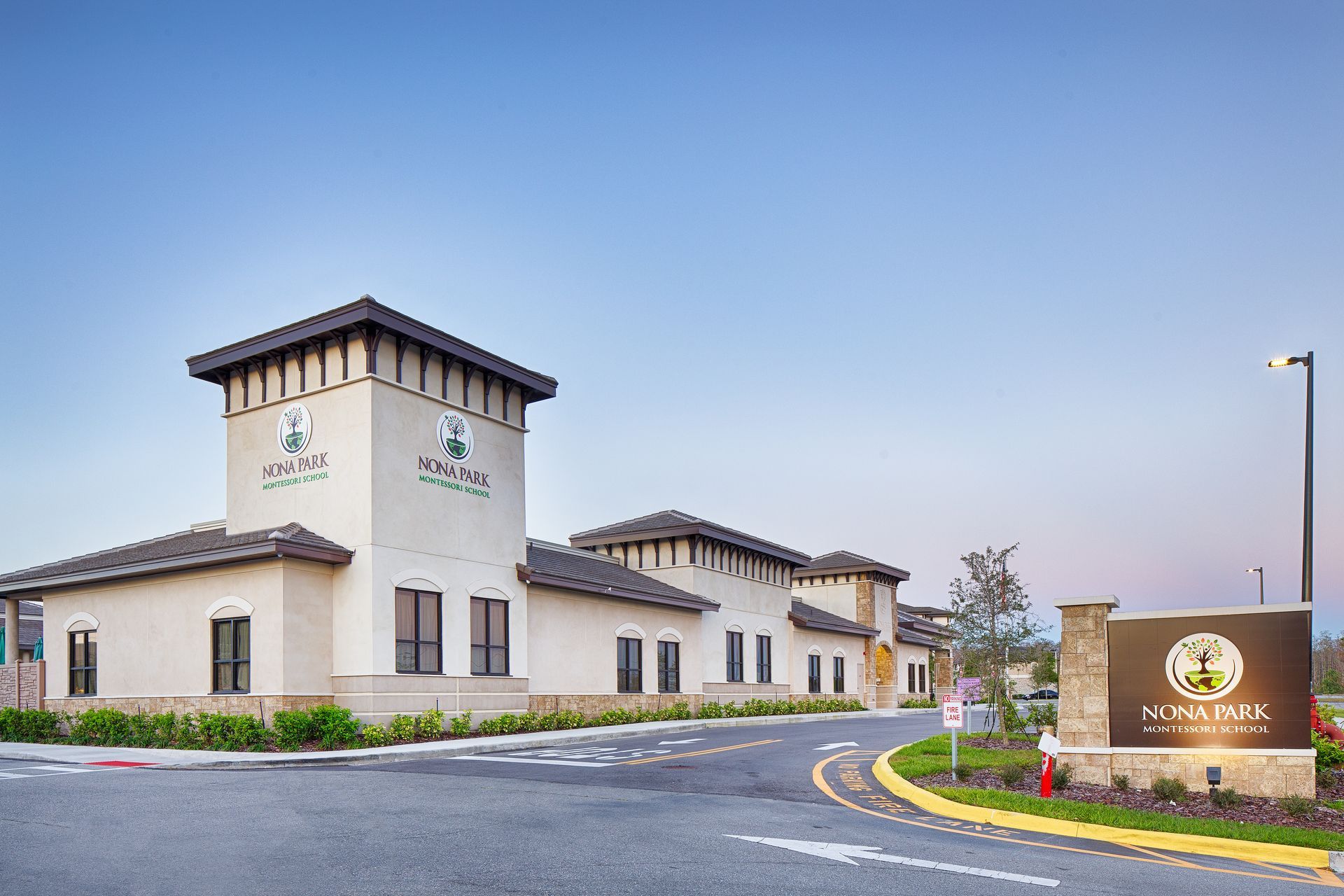 A large building with a sign in front of it that says spa