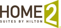 A logo for home 2 suites by hilton