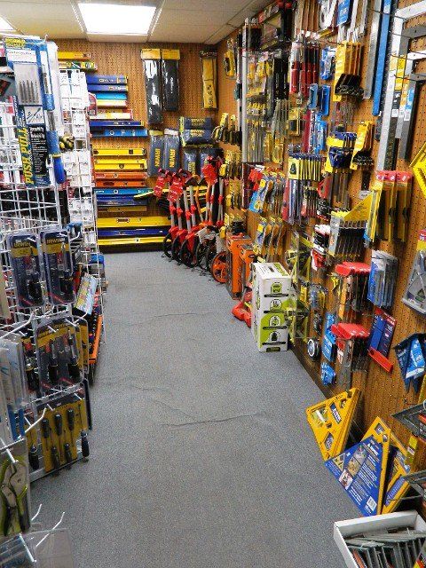Vinyl Siding — Assorted Tools Inside the Store in Ambridge, PA