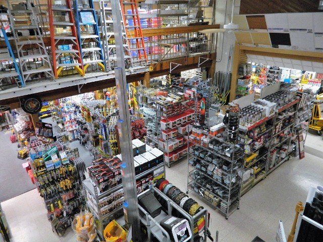 Lumber & Deck — Top View of Store Shelves in Ambridge, PA