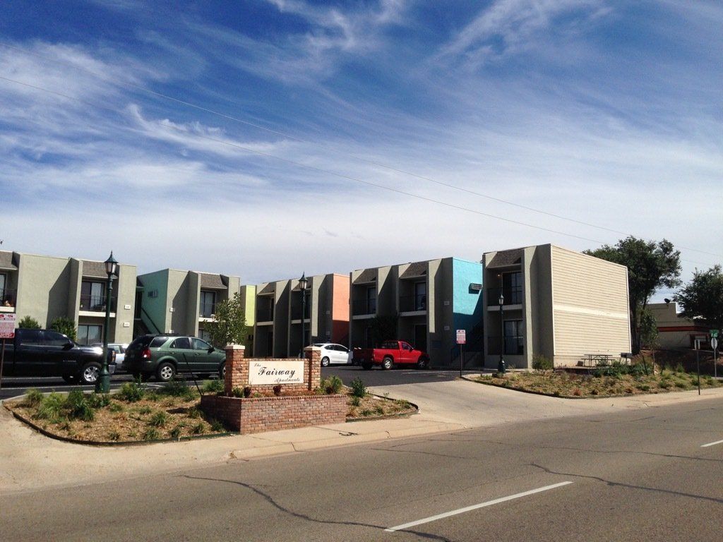 colorful image of the exterior of Bel-Aire/Fairway Apartments in Amarillo, TX
