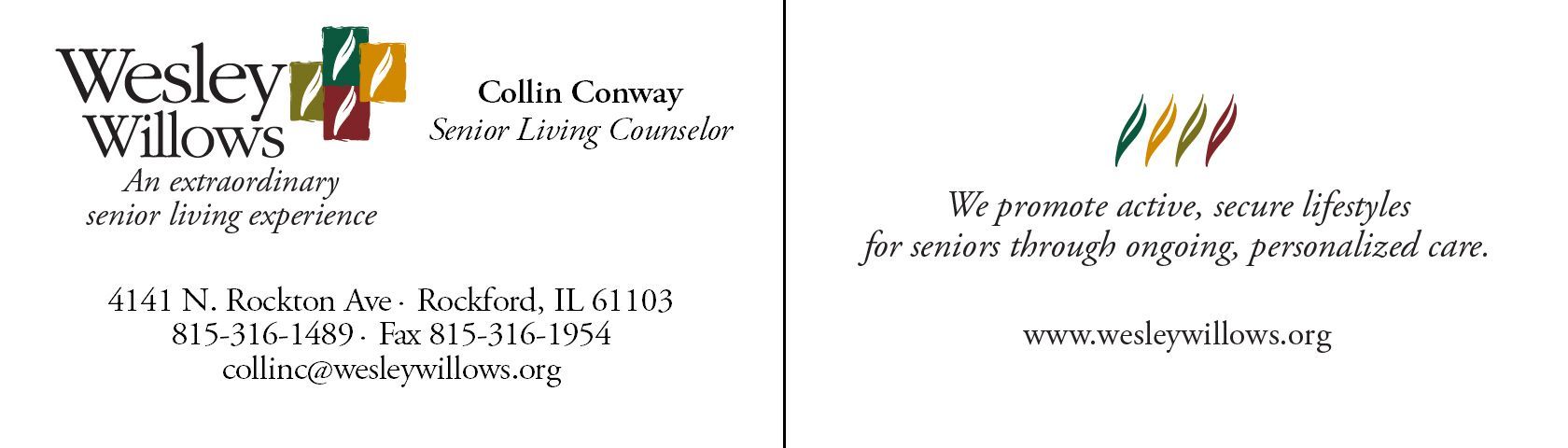 Collin Conway Business Card | Wesley Willows