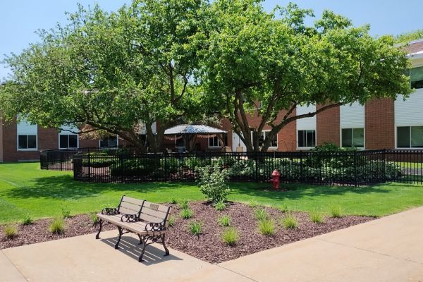 Sitting area outside of Hunt Terrace