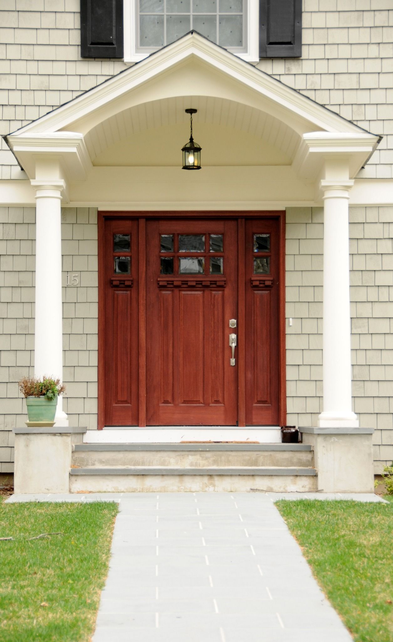 Side-by-side comparison of a door replacement: 