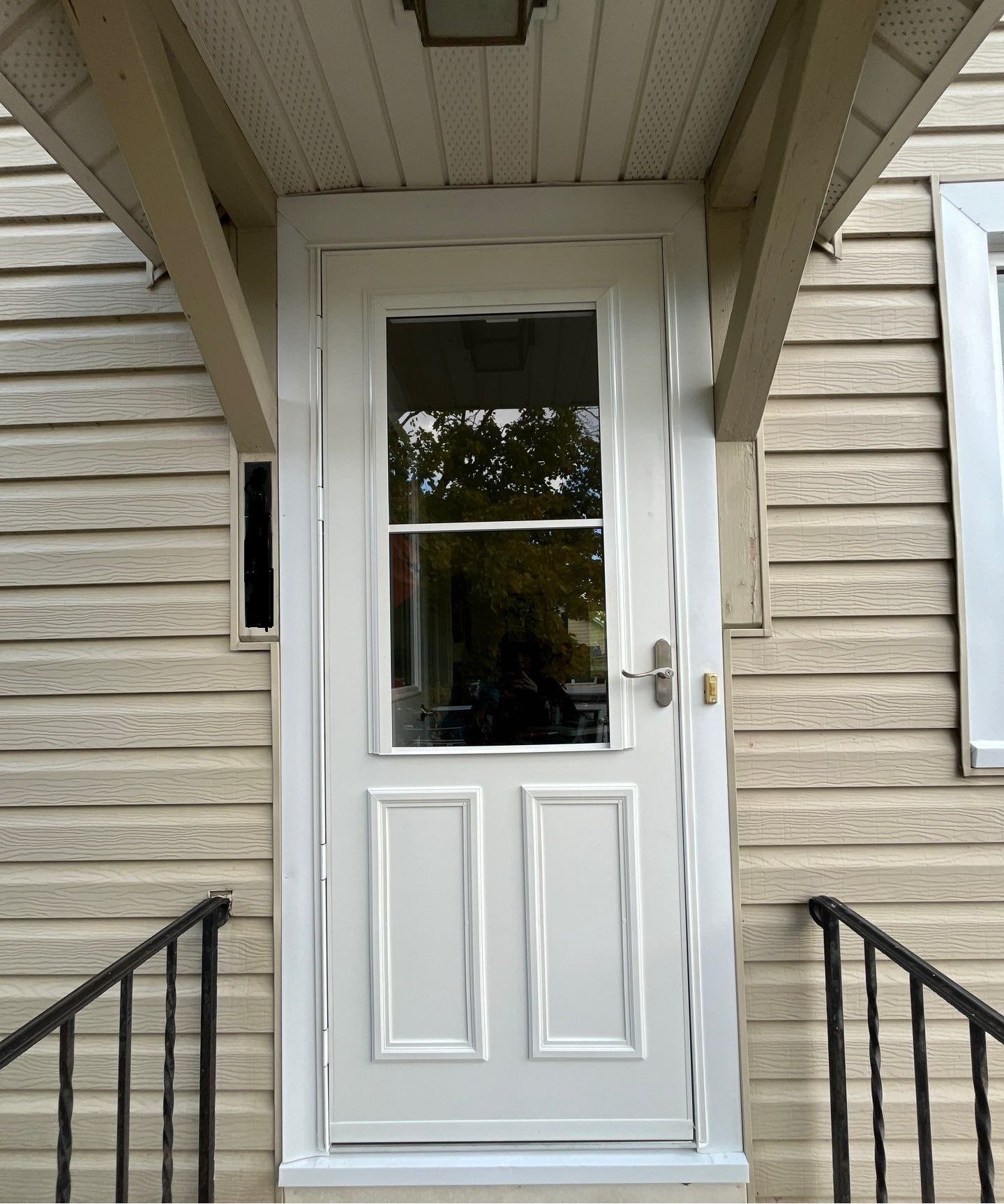 Side-by-side comparison of a door replacement: