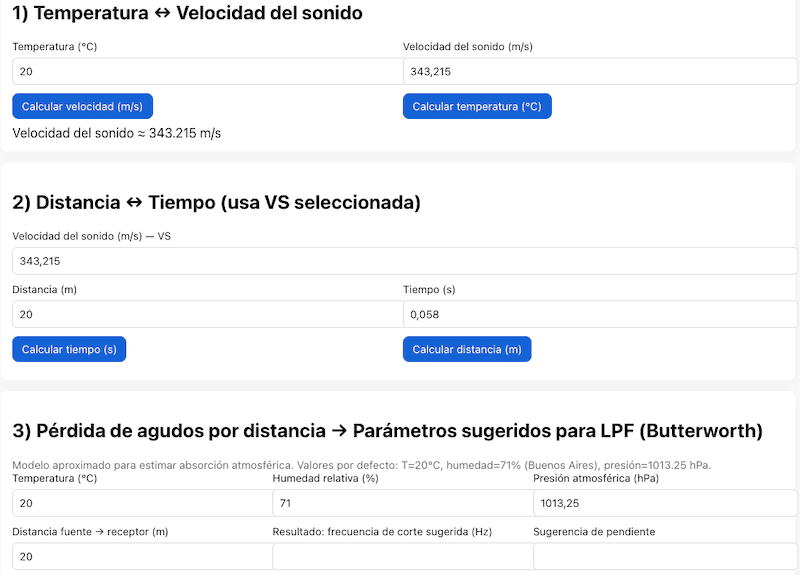 Calculadora de sonido