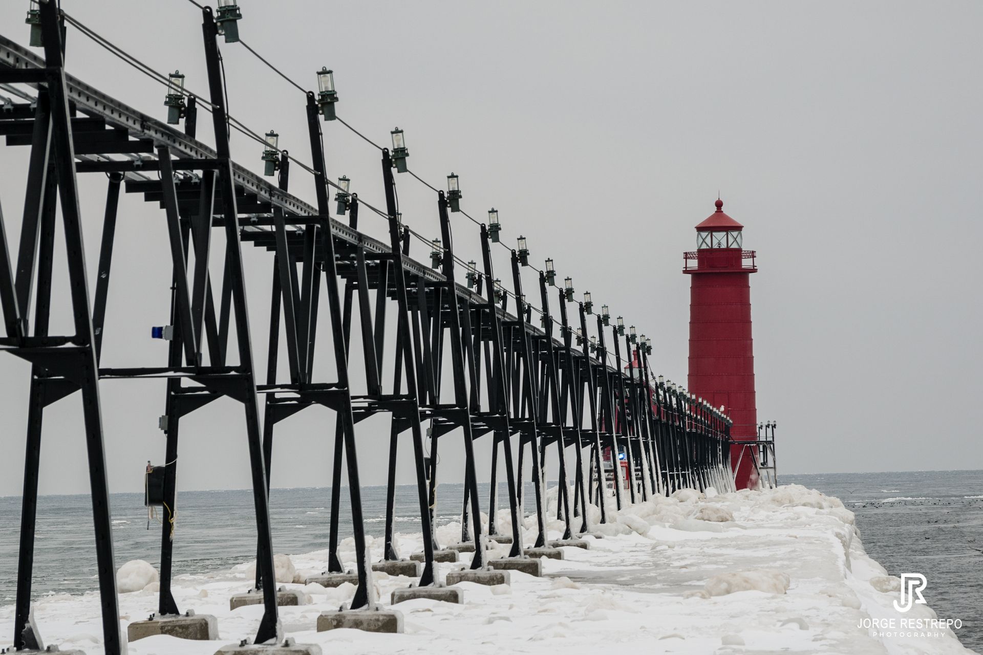 Frozen Light Houses - Michigan 