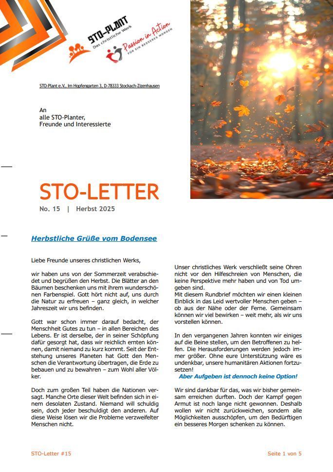 STO-Letter Nr. 15, Herbst 2025 STO-Letter Nr. 15, Herbst 2025