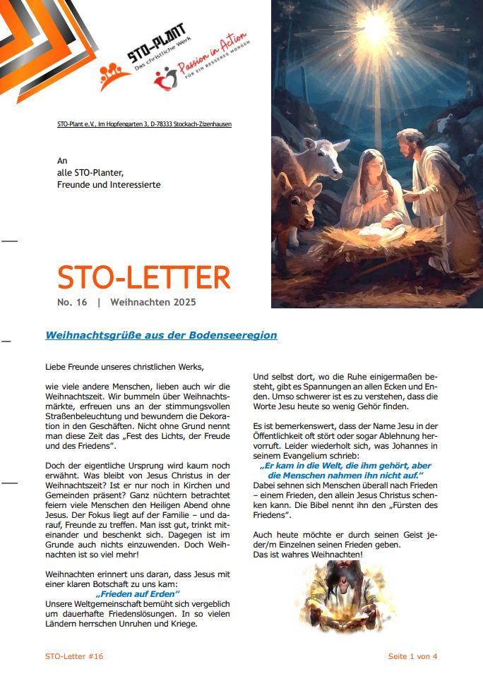 STO-Letter Nr. 16, Weihnachten 2025 STO-Letter Nr. 16, Weihnachten 2025