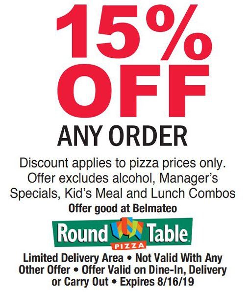 Round Table Pizza coupon