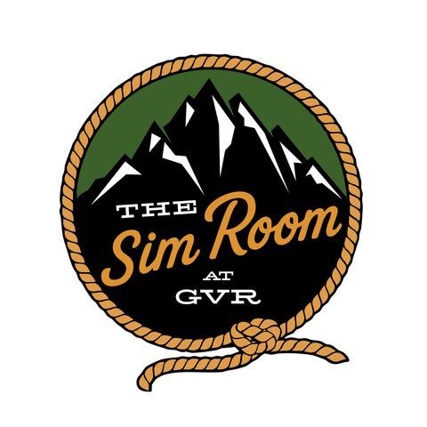 A logo for the sim room at gvr