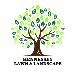 Hennessy Lawn & Landscape logo: brown tree with green leaves, text below.