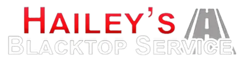 Hailey’s Blacktop Service logo in red and gray text on a white background
