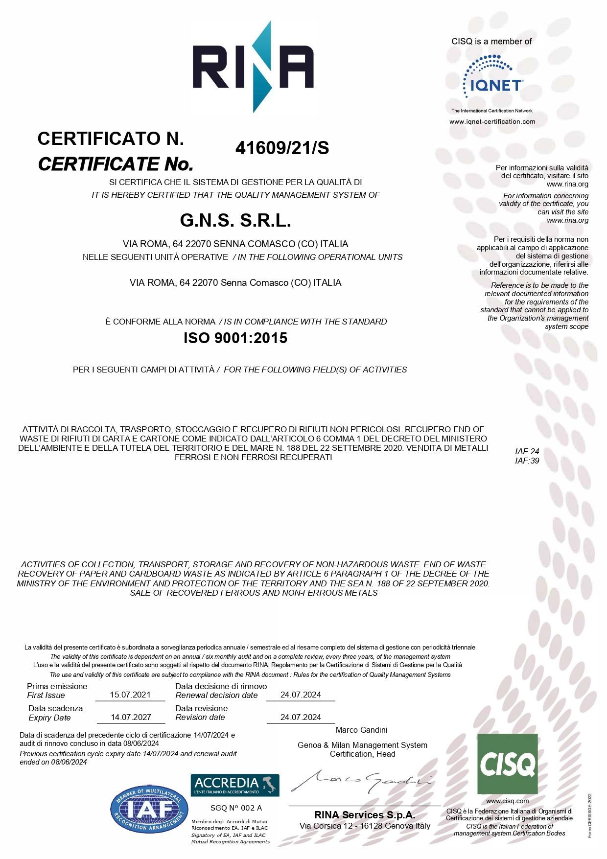 ISO 9001: 2015