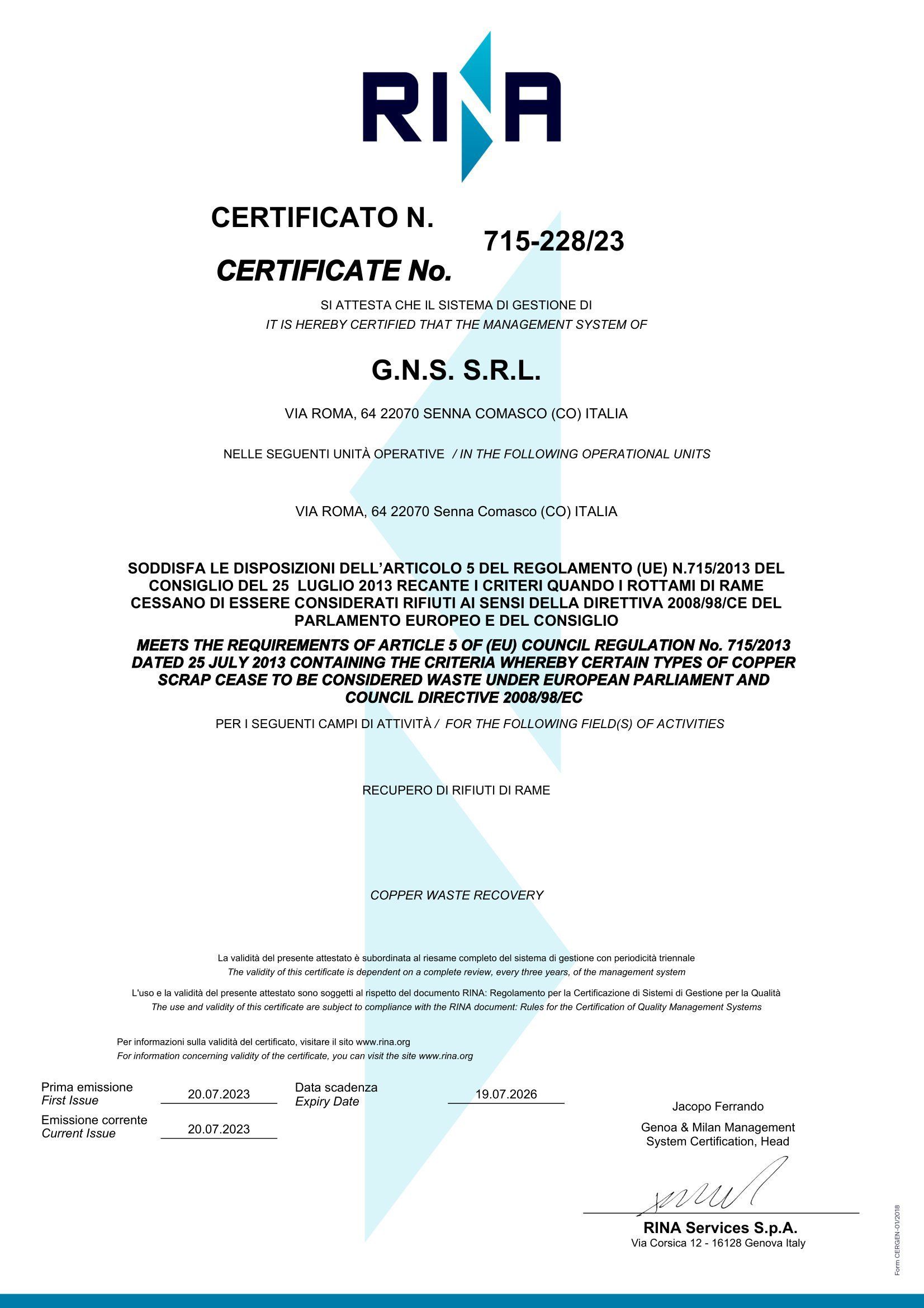 Regolamento UE 715/2013