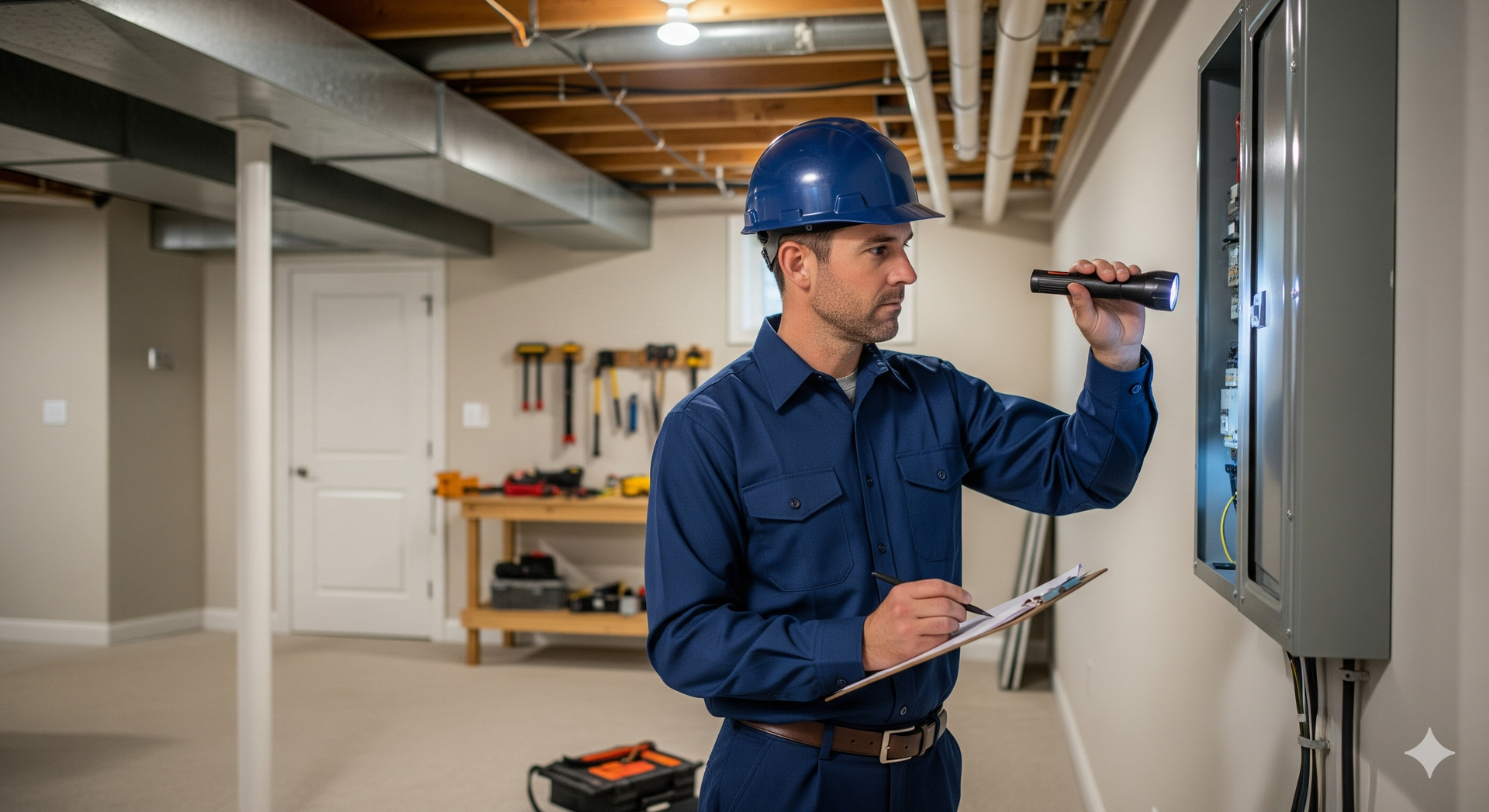 Home inspection basics showing a professional inspecting a house for homeowners