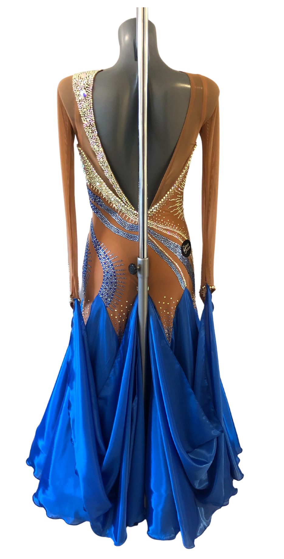 Electric Blue & Tan Ballroom Dress