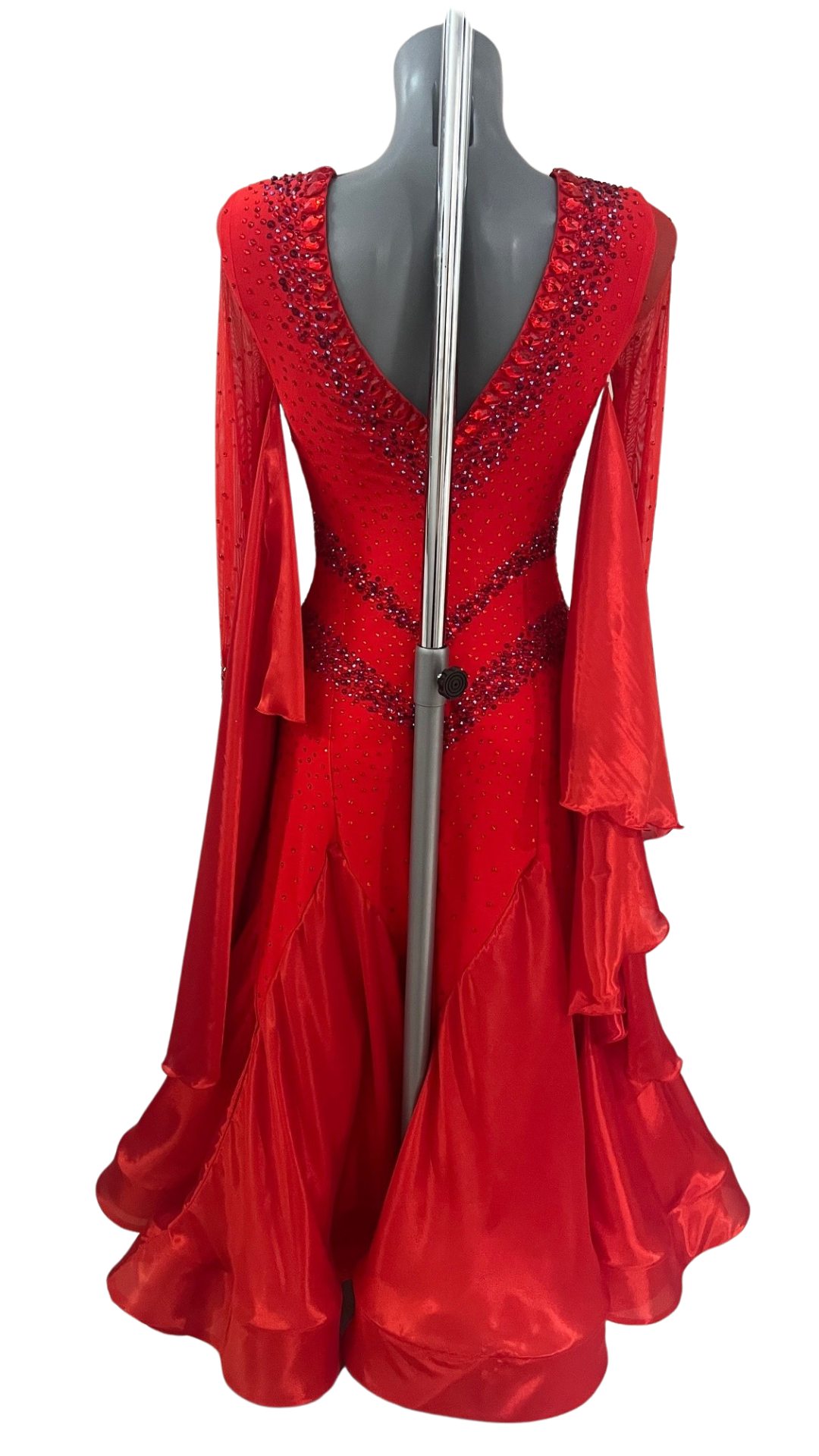 Hot Red Ballroom Dress Back