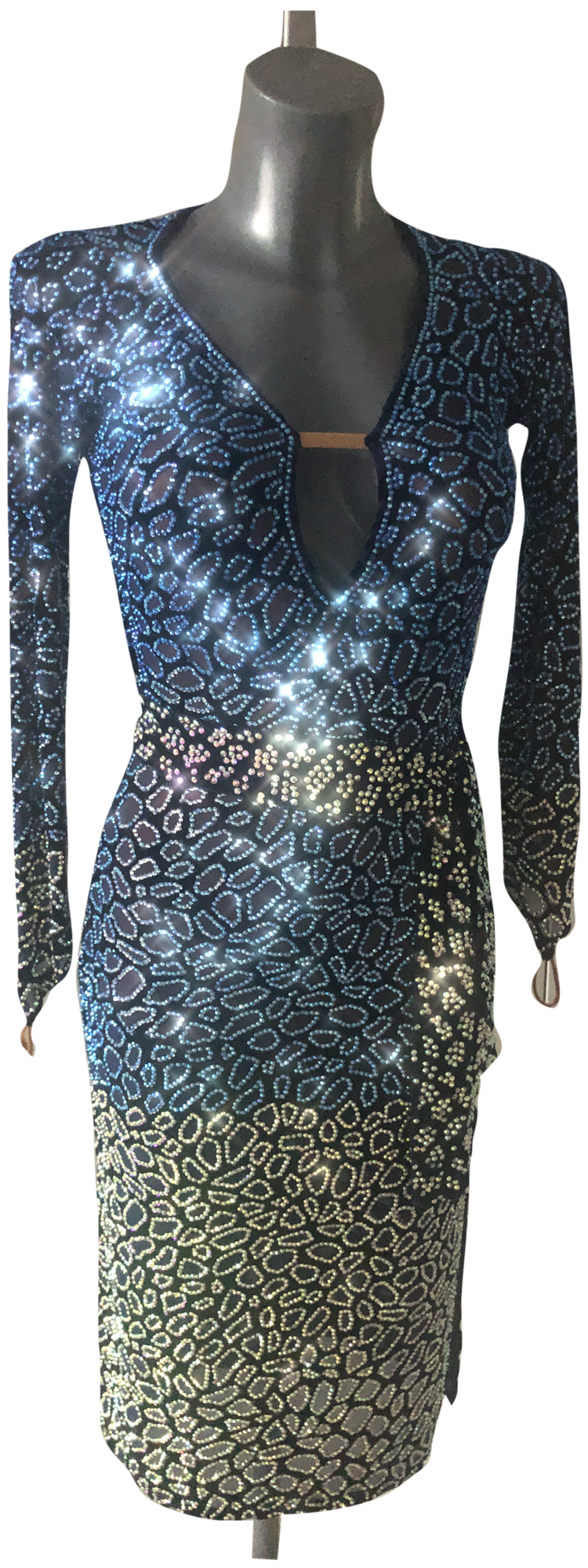 Navy burnout competition Latin dress