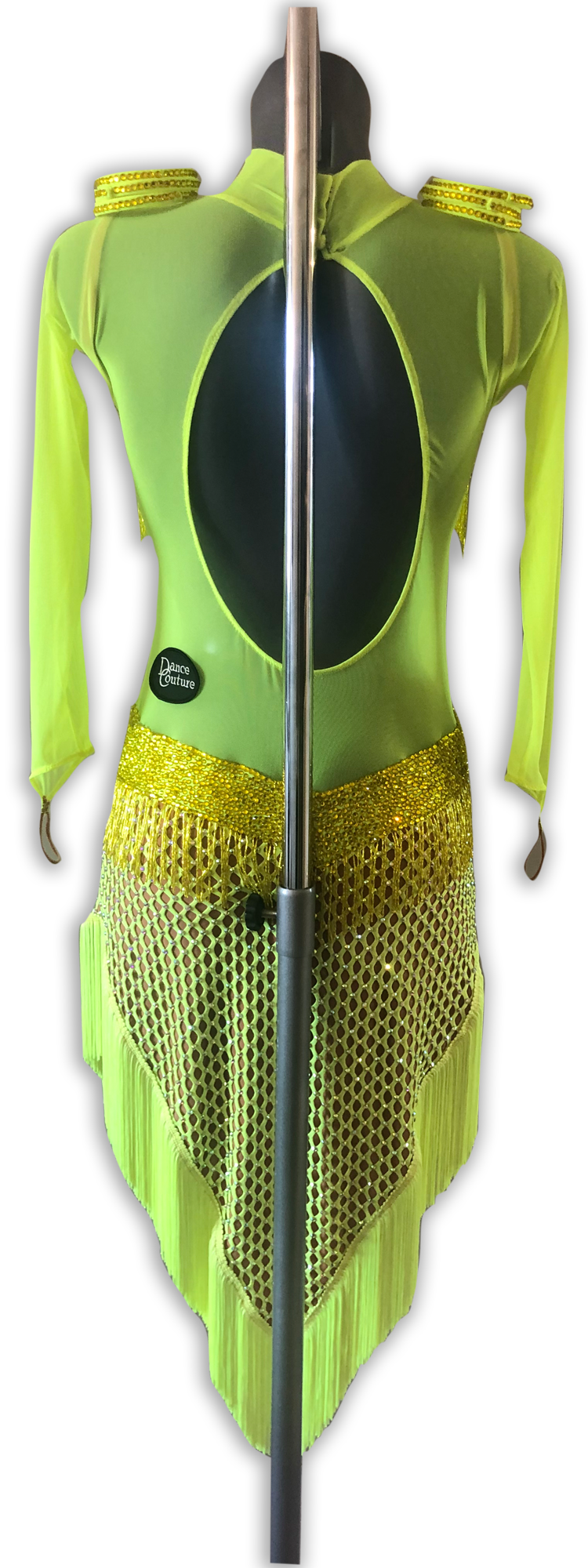 Tropic lime competition latin dance dress back